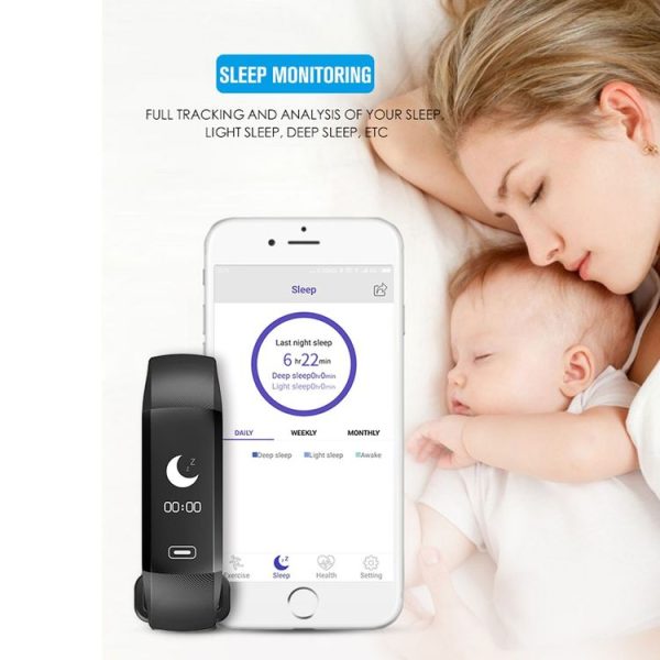 R5 MAX 0.96 inch OLED Touch Screen Display Bluetooth Smart Bracelet, IP67 Waterproof, Support Pedometer / Real-time Heart Rate Monitor / Blood Press Monitor / Blood Oxygen Monitor / Bluetooth Camera / Weather, Compatible with Android and iOS Phones (Blue) - Image 17
