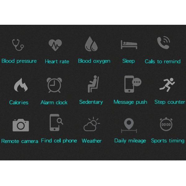R5 MAX 0.96 inch OLED Touch Screen Display Bluetooth Smart Bracelet, IP67 Waterproof, Support Pedometer / Real-time Heart Rate Monitor / Blood Press Monitor / Blood Oxygen Monitor / Bluetooth Camera / Weather, Compatible with Android and iOS Phones (Blue) - Image 19