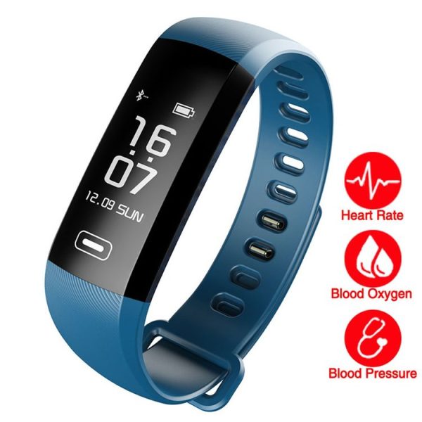 R5 MAX 0.96 inch OLED Touch Screen Display Bluetooth Smart Bracelet, IP67 Waterproof, Support Pedometer / Real-time Heart Rate Monitor / Blood Press Monitor / Blood Oxygen Monitor / Bluetooth Camera / Weather, Compatible with Android and iOS Phones (Blue) - Image 5