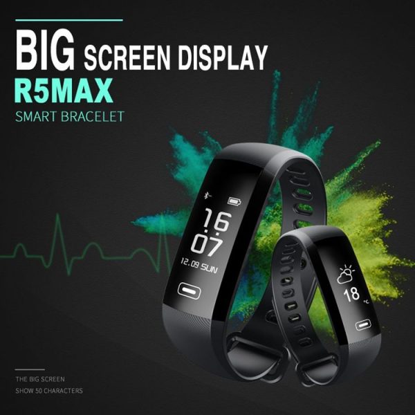 R5 MAX 0.96 inch OLED Touch Screen Display Bluetooth Smart Bracelet, IP67 Waterproof, Support Pedometer / Real-time Heart Rate Monitor / Blood Press Monitor / Blood Oxygen Monitor / Bluetooth Camera / Weather, Compatible with Android and iOS Phones (Blue) - Image 8