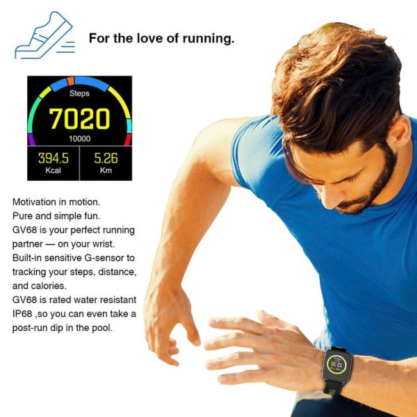 GV68 Touch Screen Bluetooth Smart Bracelet, IP68 Waterproof, Support Heart Rate Monitor / Pedometer / Bluetooth Call / Calls Remind / Sleep Monitor / Sedentary Reminder / Anti-lost / Remote Capture, Compatible with Android and iOS Phones (Red) - Image 8