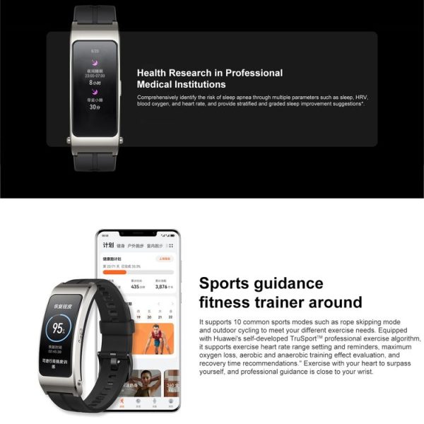 Original Huawei TalkBand B7 Smart Bracelet, 1.53 inch Screen, Support Bluetooth Call / Heart Rate / Blood Oxygen / Sleep Monitoring (Black) - Image 11