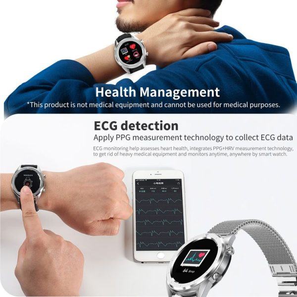 DT28 1.54inch IP68 Waterproof Steel Strap Smartwatch Bluetooth 4.2, Support Incoming Call Reminder / Blood Pressure Monitoring / Watch Payment (Black) - Image 5