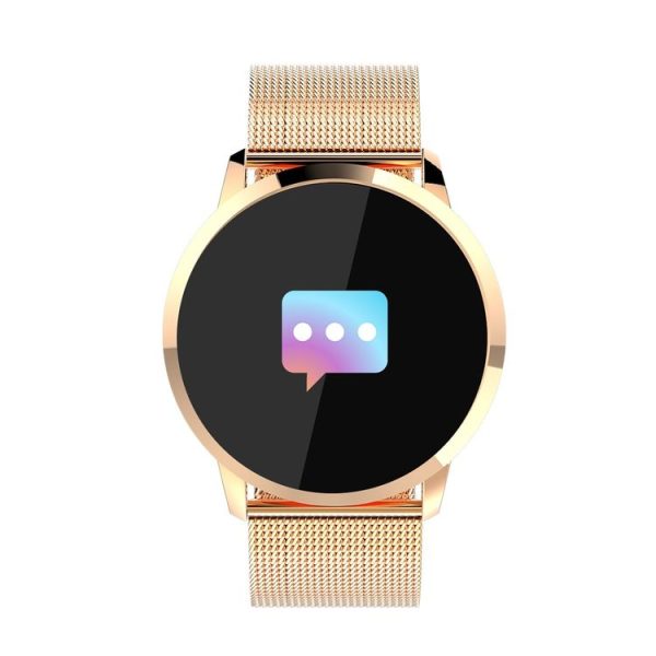 Q8A 0.95 inch OLED Screen Display Steel Strap Bluetooth Smart Watch, IP67 Waterproof, Support Remote Camera / Heart Rate Monitor / Blood Pressure Monitor / Blood Oxygen Monitor, Compatible with Android and iOS Phones (Gold) - Image 2