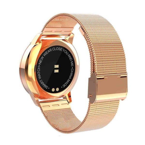 Q8A 0.95 inch OLED Screen Display Steel Strap Bluetooth Smart Watch, IP67 Waterproof, Support Remote Camera / Heart Rate Monitor / Blood Pressure Monitor / Blood Oxygen Monitor, Compatible with Android and iOS Phones (Gold) - Image 4