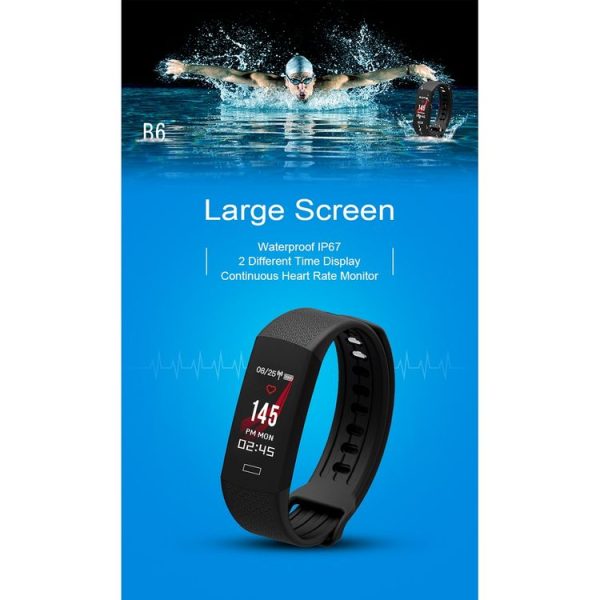 TLW B6 Fitness Tracker 0.96 inch TFT Screen Wristband Smart Bracelet, IP67 Waterproof, Support Sports Mode / Continuous Heart Rate Monitor / Sleep Monitor / Information Reminder (Red) - Image 4