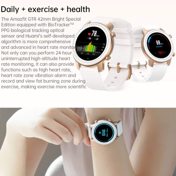 Original Xiaomi Youpin Amazfit GTR 42mm Brilliant Special Version 1.2 inch AMOLED Screen Bluetooth 5.0 5ATM Waterproof Smart Watch, Support 12 Sport Modes / Heart Rate Monitoring / NFC Analog Door Card / GPS Positioning - Image 9