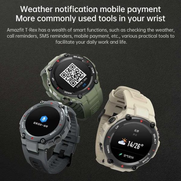 Original Xiaomi Youpin Amazfit T-Rex 1.3 inch AMOLED Screen Bluetooth 5.0 5ATM Waterproof Smart Watch, Support 14 Sport Modes / Heart Rate Monitoring / Sleep Monitoring / GPS Positioning (Grey) - Image 13