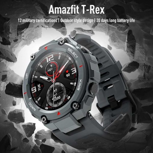 Original Xiaomi Youpin Amazfit T-Rex 1.3 inch AMOLED Screen Bluetooth 5.0 5ATM Waterproof Smart Watch, Support 14 Sport Modes / Heart Rate Monitoring / Sleep Monitoring / GPS Positioning (Grey) - Image 5