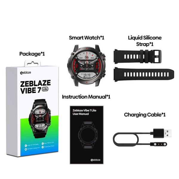 Zeblaze Vibe 7 Lite 1.47 inch IPS Screen 3 ATM IP69K Waterproof Smart Watch, Support Voice Call / Health Monitoring (Orange) - Image 4