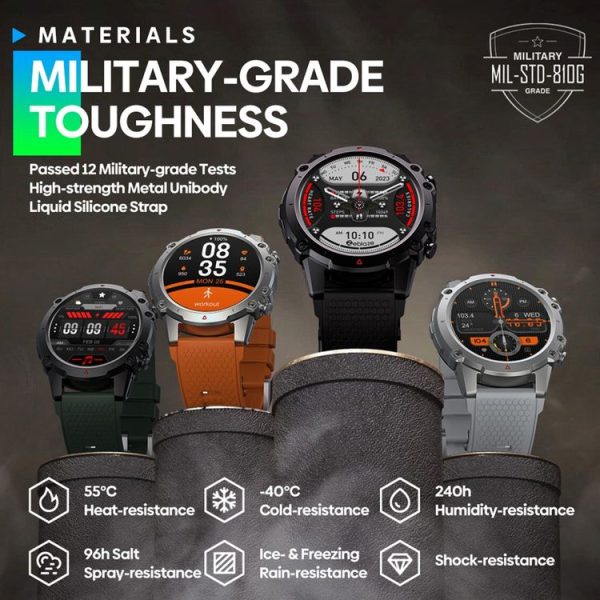 Zeblaze Vibe 7 Lite 1.47 inch IPS Screen 3 ATM IP69K Waterproof Smart Watch, Support Voice Call / Health Monitoring (Orange) - Image 5