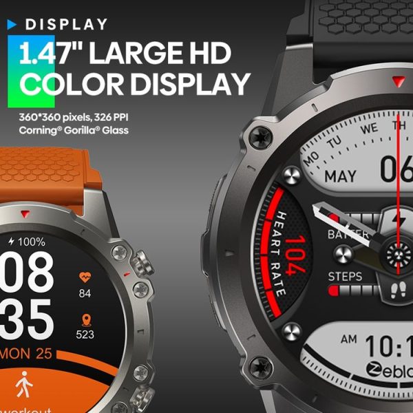 Zeblaze Vibe 7 Lite 1.47 inch IPS Screen 3 ATM IP69K Waterproof Smart Watch, Support Voice Call / Health Monitoring (Orange) - Image 6