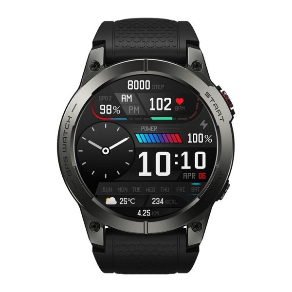 Zeblaze Stratos 3 1.43 inch AMOLED Screen IP68 Waterproof Smart Watch, Support Bluetooth Call / GPS (Black) - Image 2