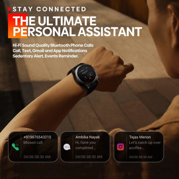 Zeblaze Stratos 3 1.43 inch AMOLED Screen IP68 Waterproof Smart Watch, Support Bluetooth Call / GPS (Black) - Image 8