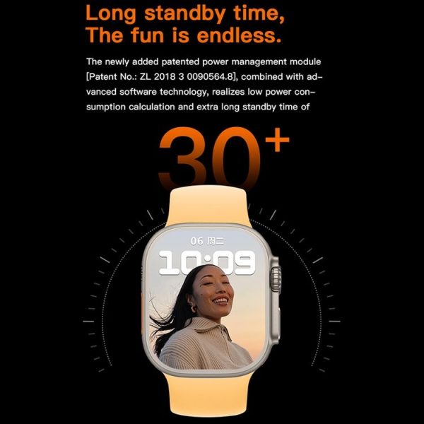 T800 Ultra 1.99 inch Silicone Band Smart Watch Support Heart Rate / ECG (Black) - Image 11