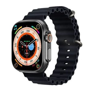 T800 Ultra 1.99 inch Ocean Silicone Band Smart Watch Support Heart Rate / ECG (Black)