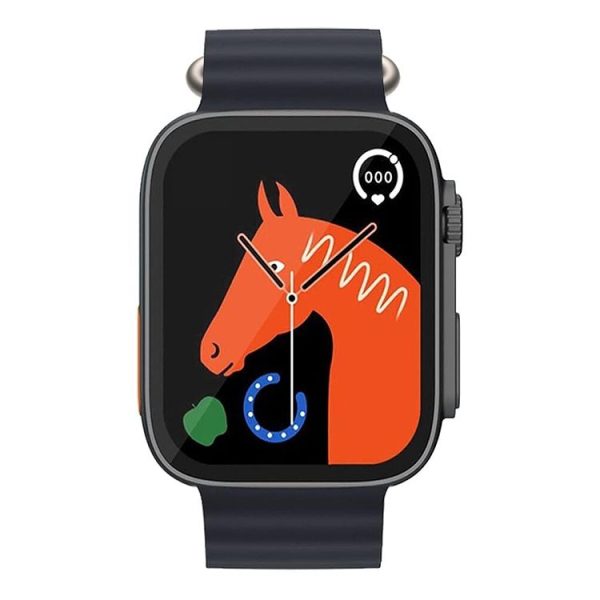T800 Ultra 1.99 inch Ocean Silicone Band Smart Watch Support Heart Rate / ECG (Black) - Image 2