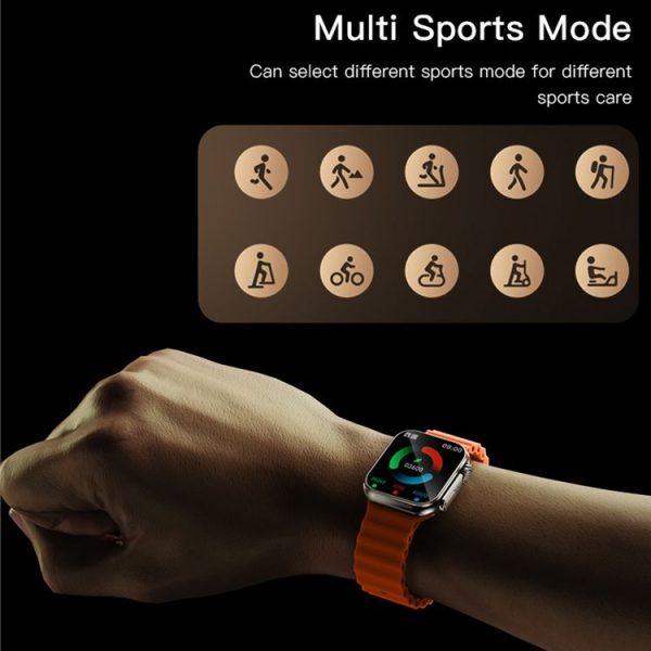 Yesido IO19 2 inch IPS Screen IP68 Waterproof Smart Watch, Support Blood Pressure Monitoring / ECG (Orange) - Image 8