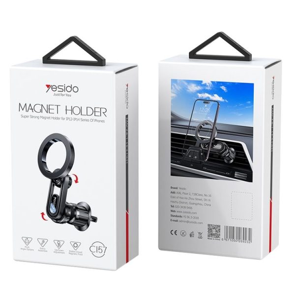 Yesido C157 Strong Magnetic Car Air Vent Phone Holder (Black) - Image 14