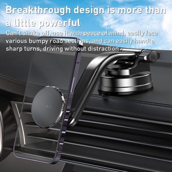 Yesido C159 Suction Cup Type Magnetic Car Phone Holder Set (Black) - Image 2