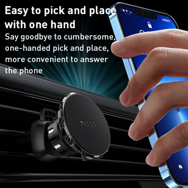 Yesido C159 Suction Cup Type Magnetic Car Phone Holder Set (Black) - Image 5