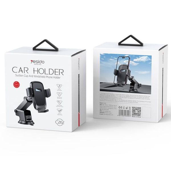 Yesido C262 Suction Cup Retractable Adjustable Car Phone Holder - Image 10