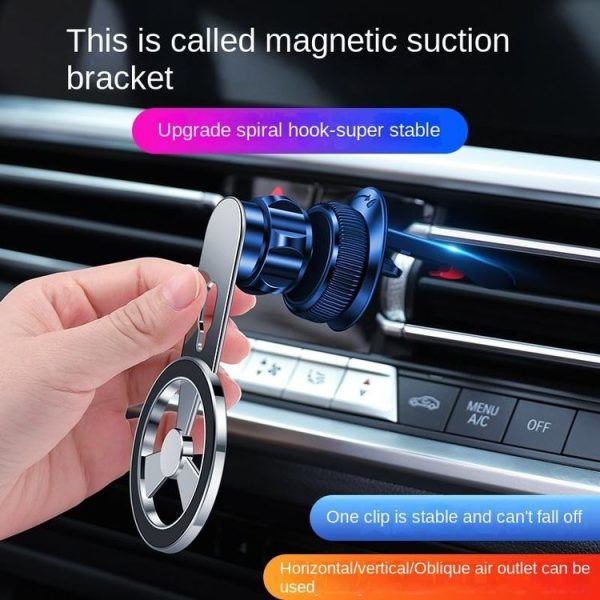 F73 MagSafe Magnetic Suction 360 Degree Rotating Car Phone Holder (Black) - Image 7