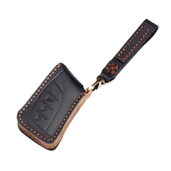 Lexus 3-button Hallmo Car Cowhide Leather Key Protective Cover Key Case (Black) - Image 2