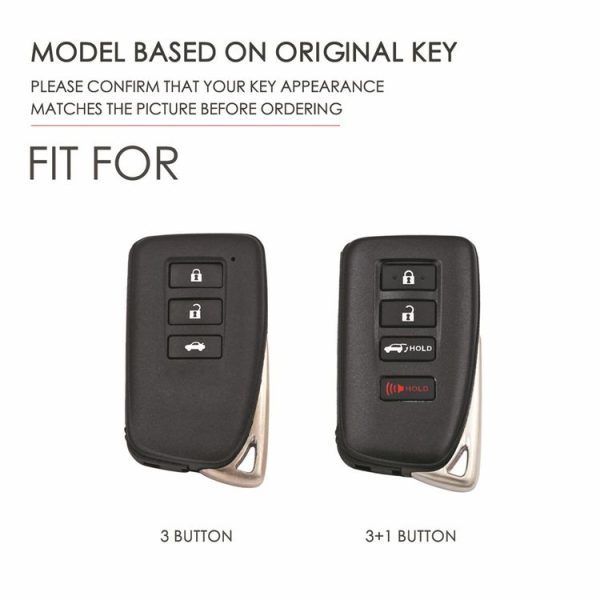 Lexus 3-button Hallmo Car Cowhide Leather Key Protective Cover Key Case (Black) - Image 4