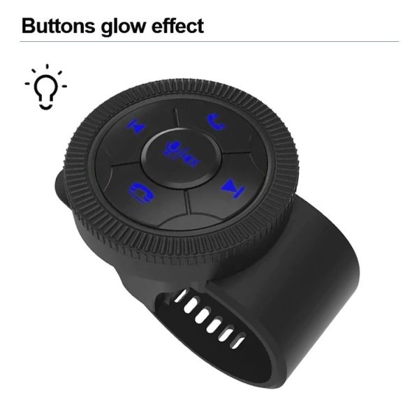 Universal Strap Shape Steering Wheel Remote Control Car Multimedia Wireless Button Remote Control (Black) - Image 5