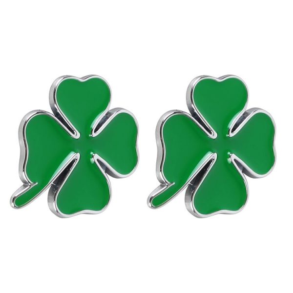 2pcs Four Leaf Clover Luck Symbol Badge Labeling Sticker Styling Car Decoration, Size: 2x2x0.2cm - Image 2
