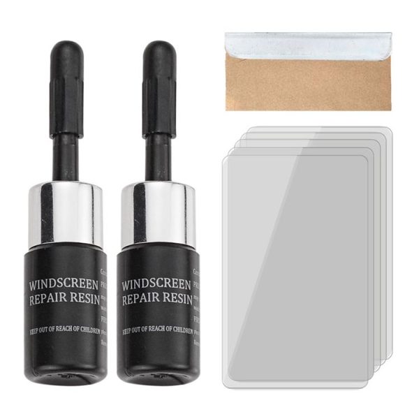 2 in 1 3ml Paintless Dent Removal Car Window Windshield Repair Fluid with Tool (Black)