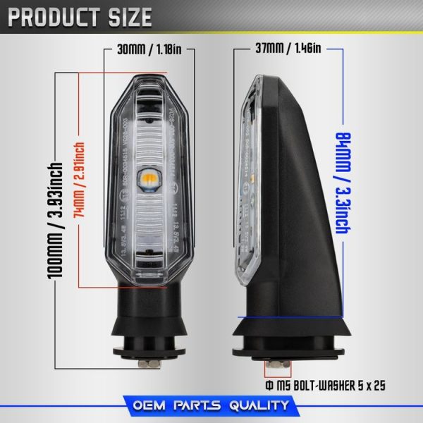 2pcs For Honda RS150 XRE300 CRF300 X-ADV Motorcycles LED Turn Signal Light (Black) - Image 4