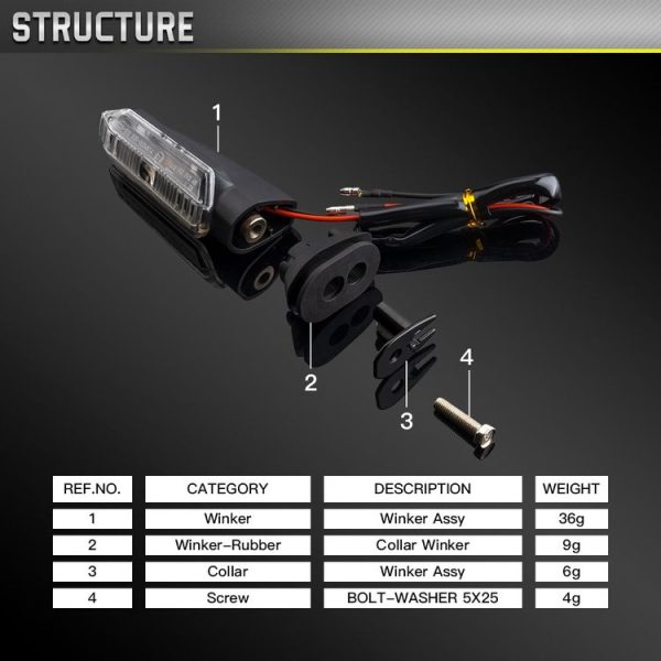 2pcs For Honda RS150 XRE300 CRF300 X-ADV Motorcycles LED Turn Signal Light (Black) - Image 5