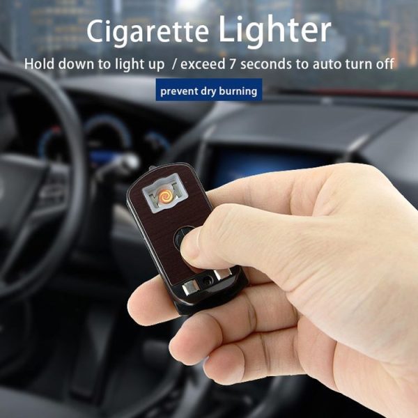 N12E Car Creative Ashtray Solar Power With Light And Cover With Cigarette Liighter (Black) - Image 9