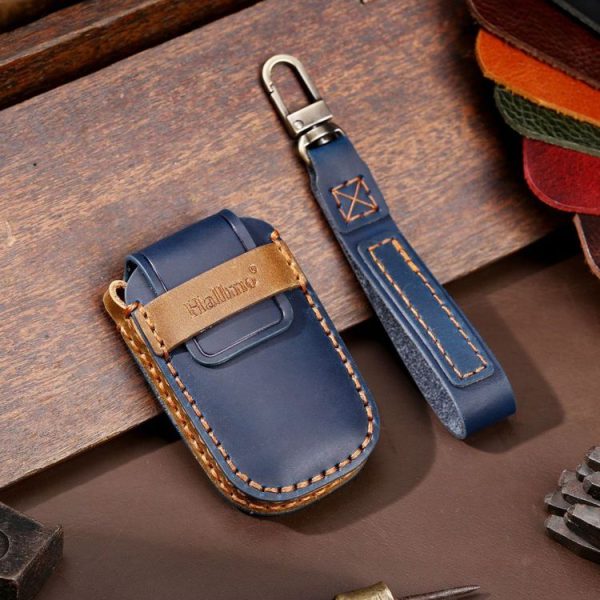 Kia Sportage R / K5 / K4 / K2 / KX3 Hallmo A Style Car Cowhide Leather Key Protective Cover Key Case (Blue) - Image 2