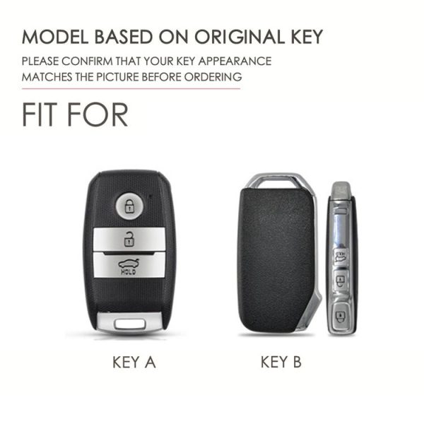 Kia Sportage R / K5 / K4 / K2 / KX3 Hallmo A Style Car Cowhide Leather Key Protective Cover Key Case (Blue) - Image 4