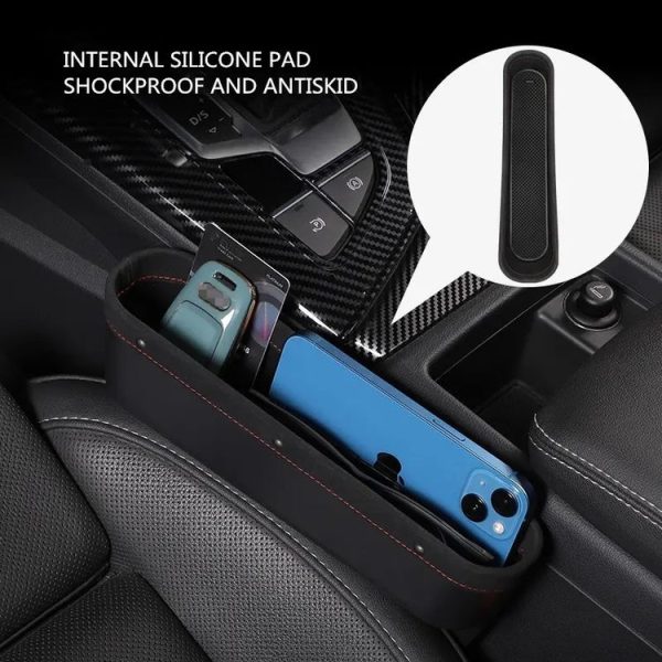 Multifunctional Car Gap Storage Box Car Seat Slit Storage Bag, Style: Co-driving (Brown) - Image 6