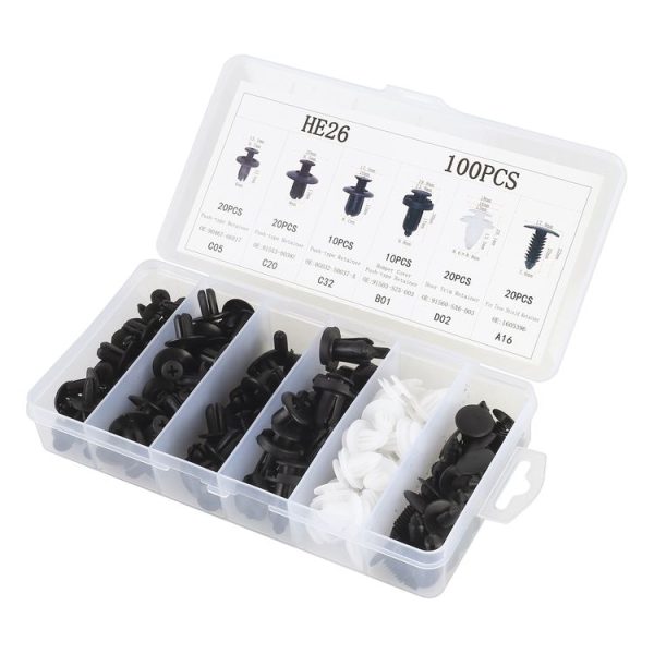100 in 1 Universal Car Plastic Fasteners Rivet Clips Set - Image 2