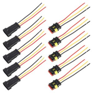 10pcs 3P Car Waterproof Plug Car Connector Plug-In, Length: 10cm