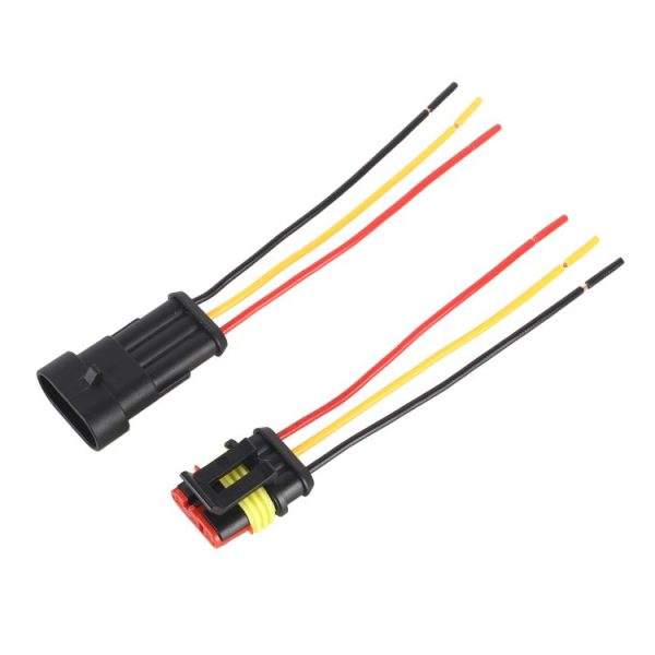 10pcs 3P Car Waterproof Plug Car Connector Plug-In, Length: 10cm - Image 2