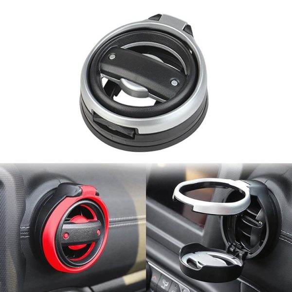 Jeep Wrangler JK 2007-2017 JL / JT 2018+ Car Air Conditioner Air Vent Water Cup Holder (Silver)