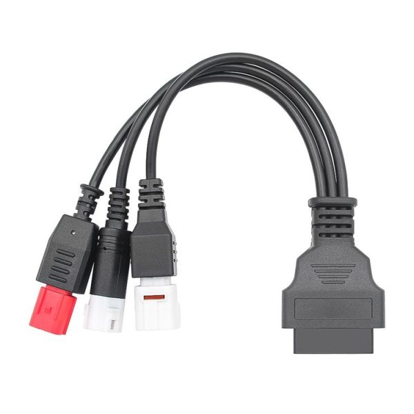 Honda / Yamaha 3 in 1 OBDII Female to 3 Pin+4 Pin+6 Pin Motorcycle Connector Cable (Red) - Image 4