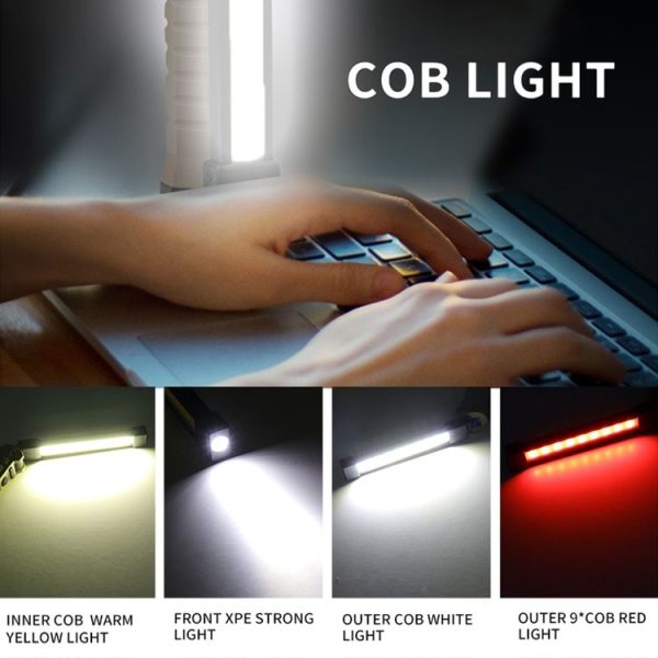 FT20 Folding Magnet Car Inspection Light Work Maintenance Lamp Strong Emergency COB LED Lamp (Black) - Image 12
