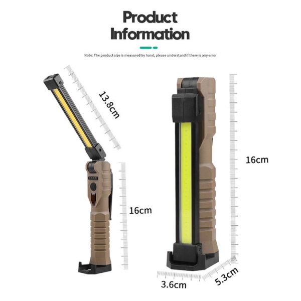 FT20 Folding Magnet Car Inspection Light Work Maintenance Lamp Strong Emergency COB LED Lamp (Black) - Image 3