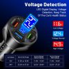 66W 4 in 1 Digital Display Fast Charging Car Charger with Voltmeter (White) - Image 4