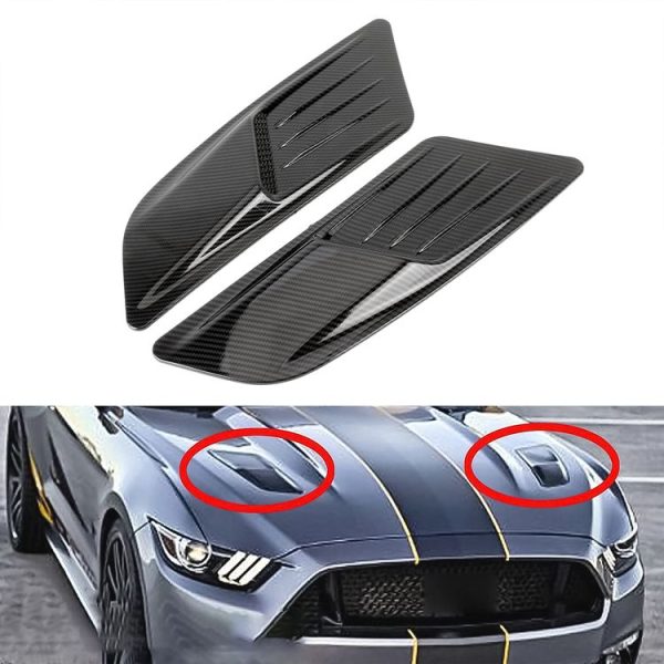 HD-713 1 Pair Car Hood Decorative Stickers Fender Air Vents Sticker (Carbon Fiber)