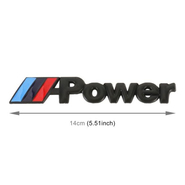 Car Three-color Power Metal Personalized Decorative Stickers, Size: 14x3x0.3cm (Black) - Image 4