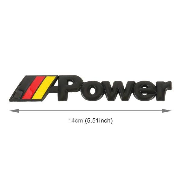Car Germany Flag Style Power Metal Personalized Decorative Stickers, Size: 14x3x0.3cm (Black) - Image 4