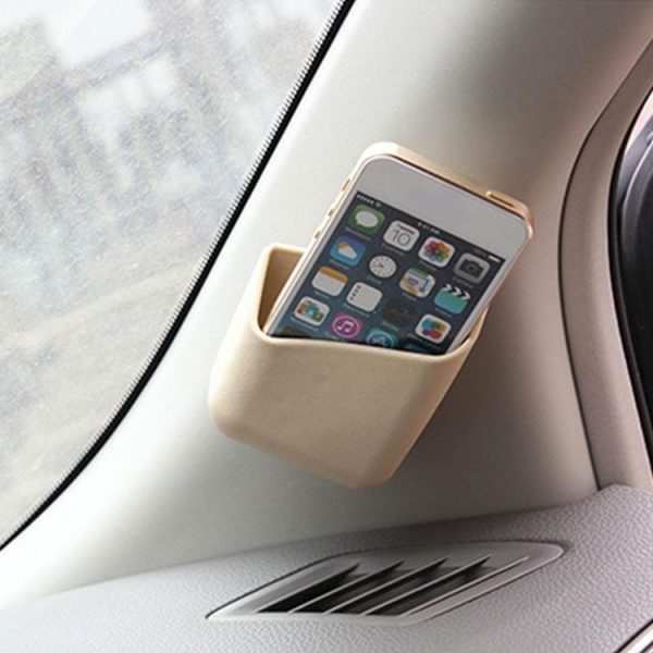 KMS-933 1 Pair Car Multifunctional Adhesive Storage Box Glasses Cellphone Storage Box (Black) - Image 7